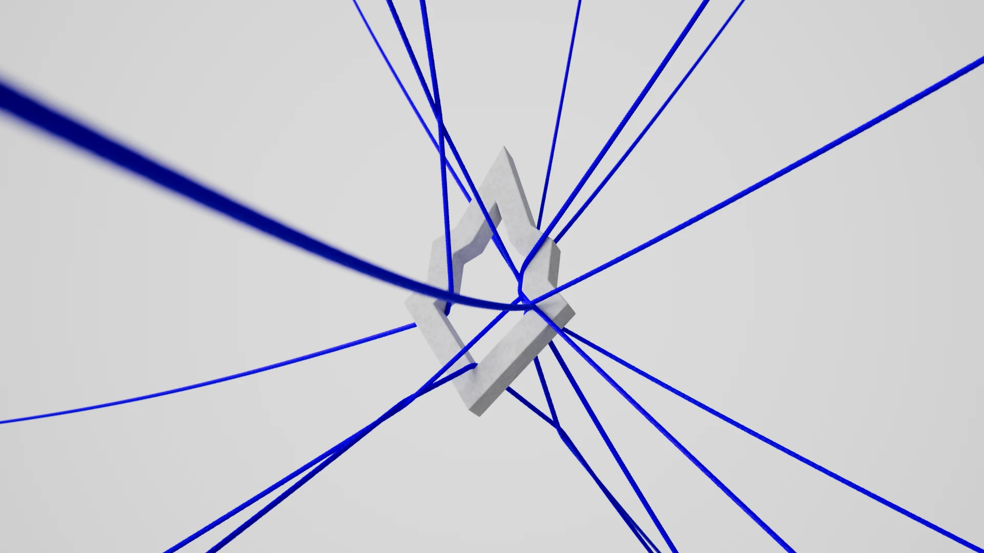 Blue ropes stretched around the Mpire monogram